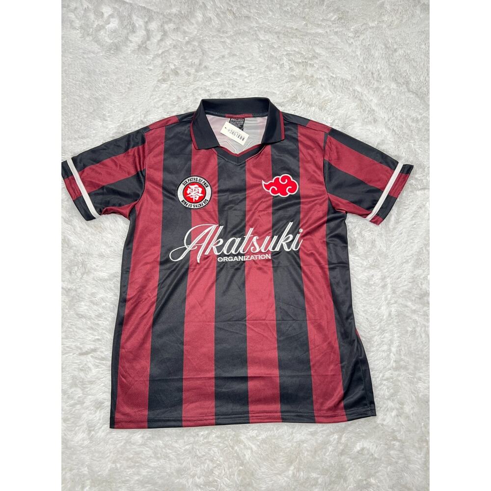NARUTO SHIPPUDEN AKATSUKI SOCCER JERSEY LEAF VILLAGE SHIRT